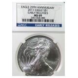 2011 American Silver Eagle NGC MS69 ER $50