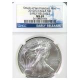 2012-S American Silver Eagle NGC MS69 ER