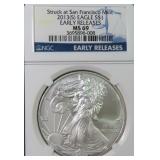 2013-S American Silver Eagle NGC MS69 ER