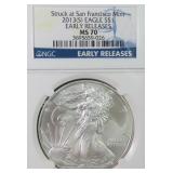 2013-S American Silver Eagle NGC MS70 ER
