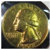 1951 Silver Washington Quarter, $6.15 Melt Value