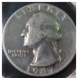 1947-D Silver Washington Quarter, $6.15 Melt Value