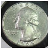 1964 Silver Washington Quarter, $6.15 Melt Value