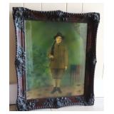WW I hand colored Doughboy Print with Super Frame