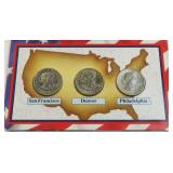 1979 P,D,S Susan B. Anthony Dollars Display