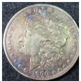 1900 Silver Morgan Dollar Toned, NOTE