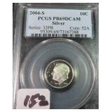 SILVER 2004-S Roosevelt Dime PCGS PR69DCAM