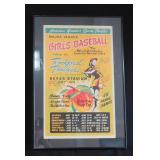 Major League Girls Baseball Poster Signed by Four
