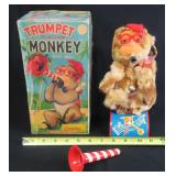 Vintage Cragstan Trumpet Playing Monkey with