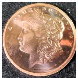 2013 One Ounce Copper Morgan Head Bullion Round