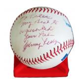Johnny Pesky Signed Baseball to Pete Munro with