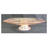 10" Pink Footed Cake Plate