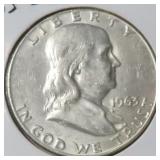Silver 1963-D Franklin Half Dollar, $11.99 Melt