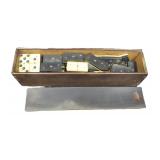 Antique Dominoes in Old Wooden Box