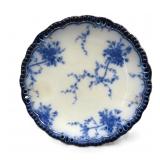 9" Victorian Flow Blue Plate, hairline crack and