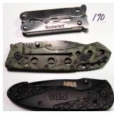 TWO (2) Folders and Weatherford Multi Tool 2.75"