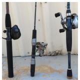 Three (3) Rods and Reels, NO SHIP