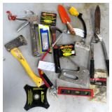 NO SHIP: Hatchet, Staple Gun, Level, Hammer,