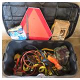 NO SHIP: Plastic Box with Jumper Cables, Rope and