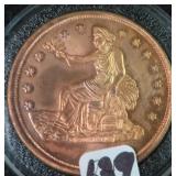 2011 One Ounce .999 Fine Copper Bullion Round