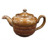 Antique Brown Stoneware Tea Pot