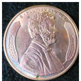 2012 One Ounce .999 Fine Copper Lincoln Head