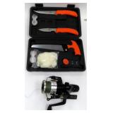 We Ship: Knife Partial Set and Fishing Reel