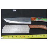 NO SHIP: TWO (2) Fixed Blade Knives (1) Damascus