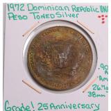 Silver 1972 Dominican Republic Peso