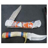 We Ship: Damascus Blade Knives (one is a folder)