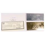 2001 Gold and Silver Certificates