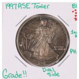 Toned 1997 American Silver Eagle, 1 oz Fine Silver