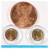 Five (5) Ounce Copper Bullion Round and