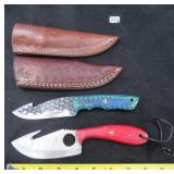 We Ship: TWO (2) Fixed Blade Knives with Sheath