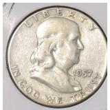 1957 Silver Franklin Half Dollar