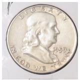1959 Silver Franklin Half Dollar