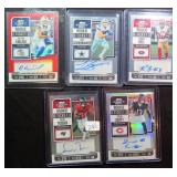 Five (5) SIGNED ROOKIE Ticket Contenders Cards