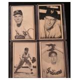 Four (4) 1953 Bowman Black & White Baseball Cards