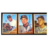 Three (3) SIGNED 1962 Topps Baseball Cards incl.