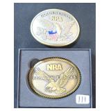 TWO (2) NRA Golden Eagles Belt Buckles