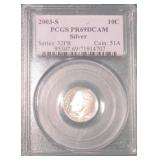 Silver 2003-S Roosevelt Dime PCGS PR69DCAM
