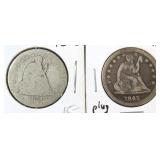 1845 AND 1856 Seated Liberty Quarters