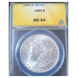 1889 Silver Morgan Dollar ANACS MS64