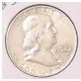 1958-D Silver Franklin Half Dollar