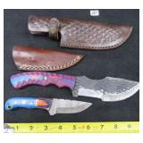 We Ship: (2) Fixed Blade Handmade Knives w/ Sheath