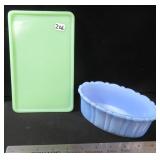 Antique Jadeite 5"x8" Refrigerator Dish Lid AND
