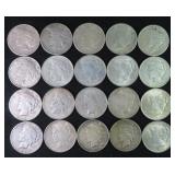 Twenty (20) Silver Peace Dollars, Estate Find