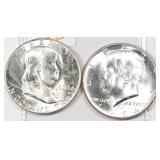 1963-D Franklin & 1964 Kennedy Half Dollars