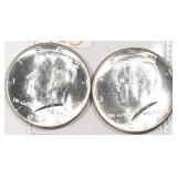 (2) 1964 Kennedy 90% Silver Half Dollars