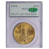1924 Saint-Gaudens Gold Double Eagle PCGS MS-63